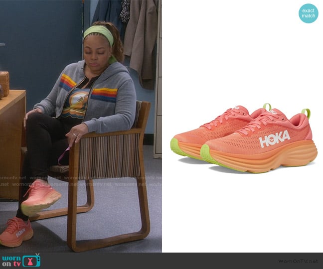 Hoka Bondi 8 worn by Regina Upshaw (Kim Fields) on The Upshaws