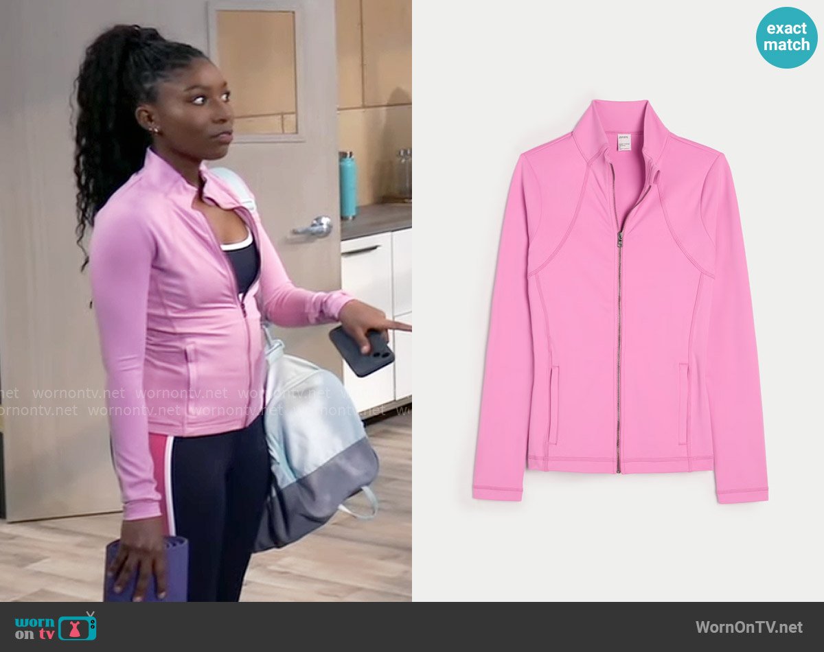 Trina’s pink active jacket on General Hospital