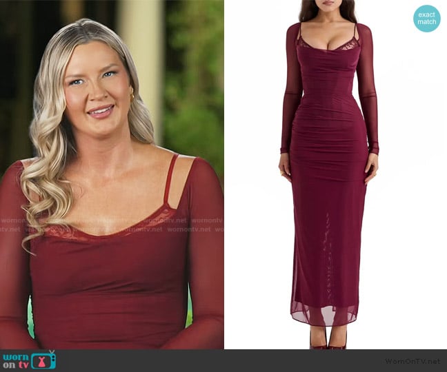 House of CB Katrina Lace Mesh Long Sleeve Gown worn by Molly O’Connell on Southern Charm