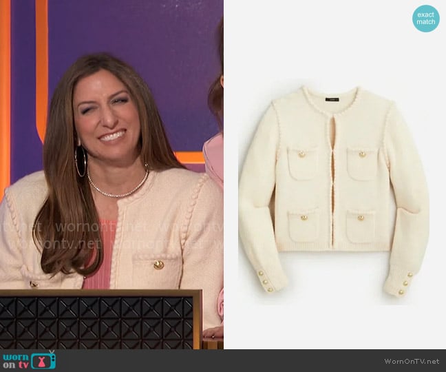 J. Crew Odette sweater lady jacket worn by Chelsea Peretti on Hollywood Squares