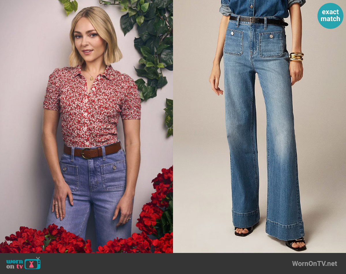 J. Crew High-rise sailor denim trouser in 1996 semi-stretch worn by Alice (AnnaSophia Robb) on Grosse Pointe Garden Society