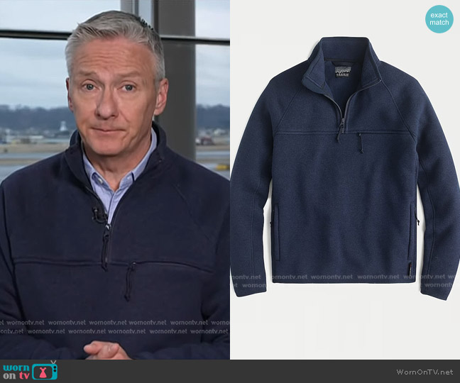 J. Crew Nordic Half-zip Pullover in Polartec Sweater Fleece worn by Tom Costello on Today