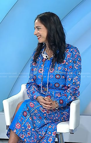 Jacqui Gifford’s blue floral shirtdress on Today