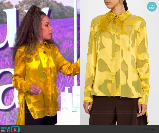 Jason Wu Fil Coupe Shirt worn by Sunny Hostin on The View