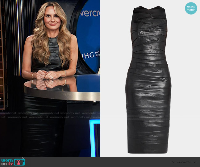 JBQ Brice Gathered Faux Leather Dress worn by Keltie Knight on E! News