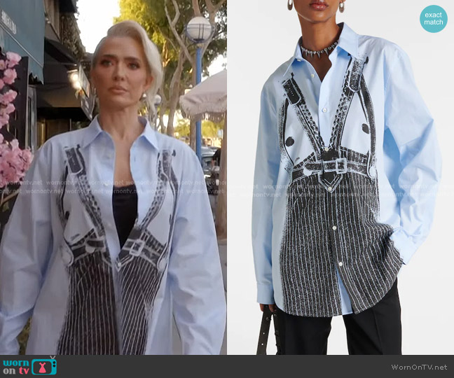 Jean Paul Gaultier Trompe L'oeil Oversized Shirt worn by Erika Jayne on The Real Housewives of Beverly Hills