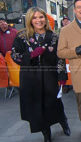 Jenna’s black patch coat on Today