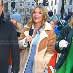 Jenna’s camel suede shearling jacket coat on Today