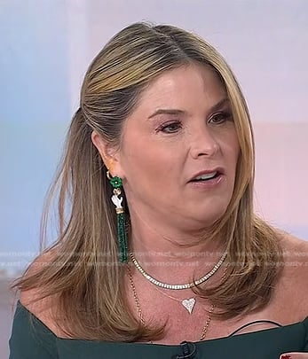 Jenna's green tassel drop earrings on Today