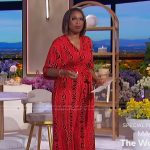 Jennifer’s red printed jumpsuit on The Jennifer Hudson Show