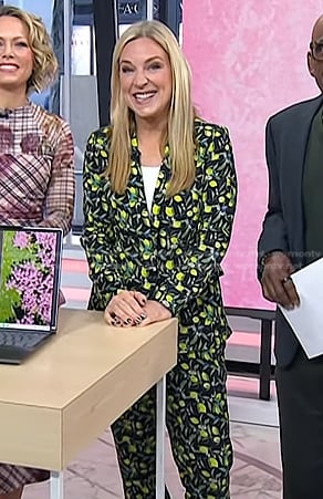 Jennifer Jolly’s black lemon print suit on Today