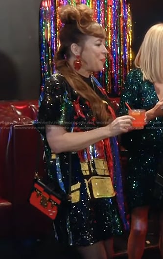 Jennifer's sequin print t-shirt dress on The Real Housewives of Beverly Hills