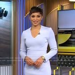 Jericka’s lilac v-neck dress on CBS Evening News