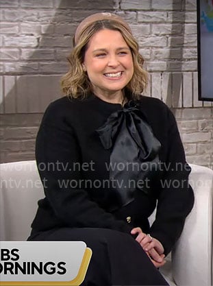 Joanna Teplin's black bow sweater on CBS Mornings