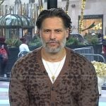 Joe Manganiello’s brown animal print cardigan on Today