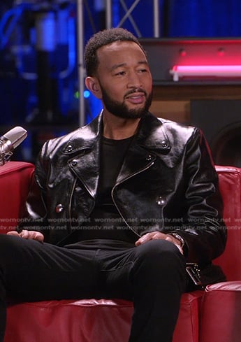 John’s black leather moto jacket on The Voice