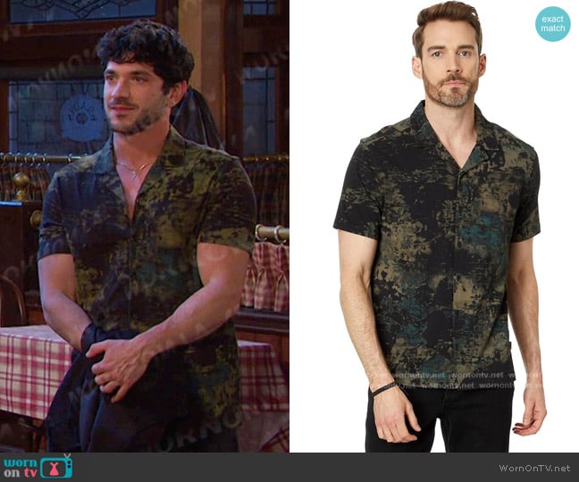 John Varvatos Jacques Shirt in Teakwood worn by Javi Hernandez (Al Calderon) on Days of our Lives