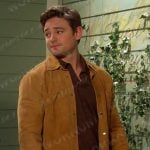 Johnny’s brown polo and beige suede shirt jacket on Days of our Lives