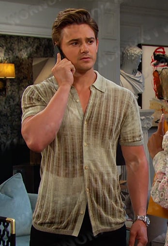 Johnny's striped knit shirt on Days of our Lives