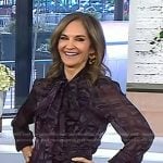 Joy’s purple print tie neck blouse on Today