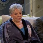 Julie’s floral print velvet trim robe on Days of our Lives