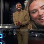 Justin’s khaki jacket and pants on E! News