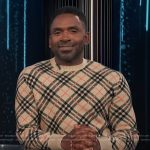 Justin’s plaid sweater on E! News