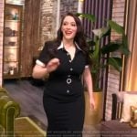 Kat Dennings’ black contrast dress on The View