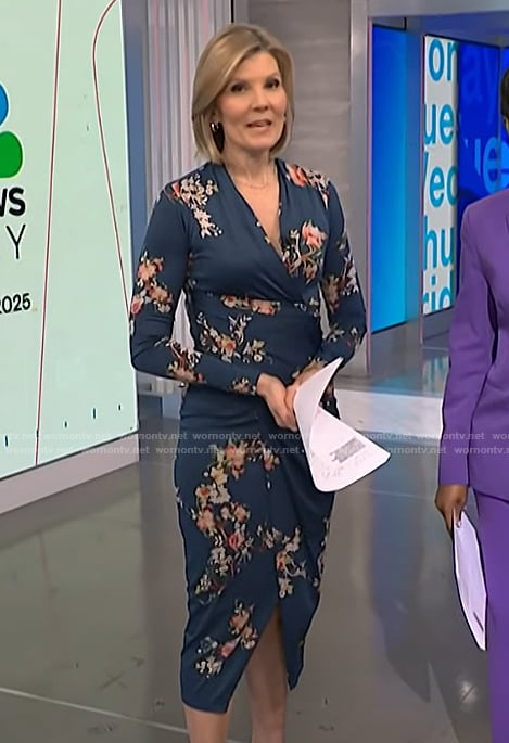 Kate's blue floral blue floral long sleeve dress on NBC News Daily