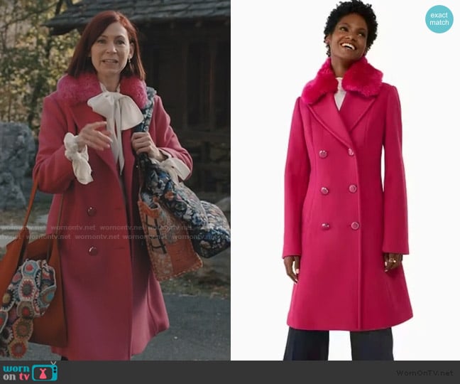 Kate Spade Faux Fur Wool Coat worn by Elsbeth Tascioni (Carrie Preston) on Elsbeth