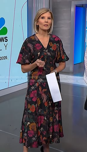 Kate's black bird and floral print dress on NBC News Daily