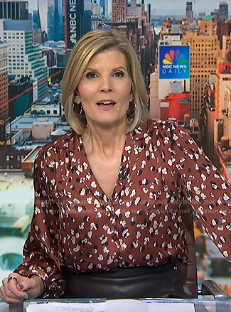 Kate's brown floral blouse on NBC News Daily