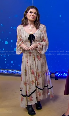 Kathy Buccio’s beige floral dress on Good Morning America