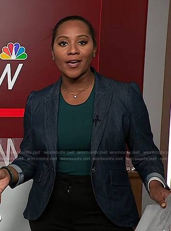 Kay Angrum’s denim blazer on NBC News Daily