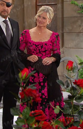 Kayla's pink floral embroidered dress on Days of our Lives