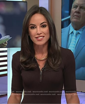 Kaylee's brown half-zip polo dress on Today