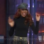 Keke’s plaid mini skirt on The Kelly Clarkson Show