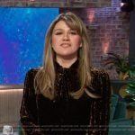 Kelly’s leopard print velvet dress on The Kelly Clarkson Show