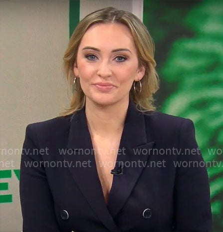 Kelly O'Grady's navy blazer on CBS Mornings