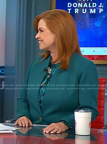 Kelly O’Donnell’s teal blue floral blouse and blazer on Today