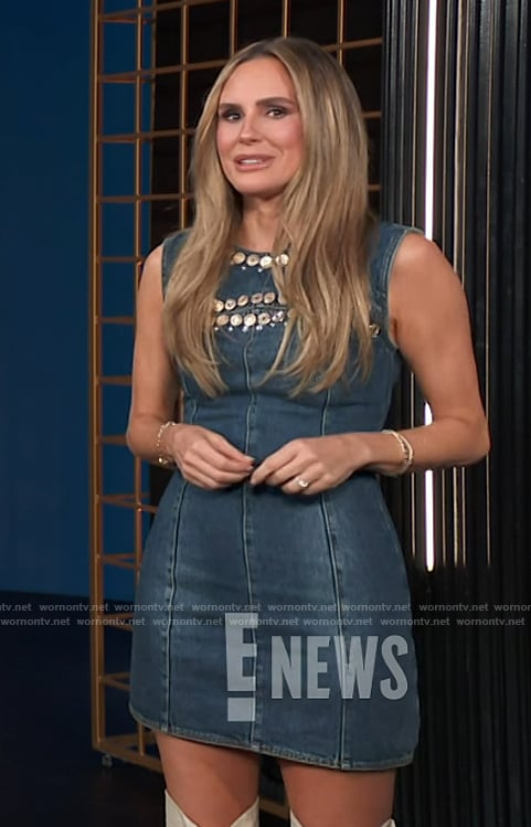 Keltie’s denim studded cutout mini dress on E! News