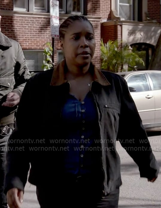 Kiana's jacket with tan collar on Chicago PD