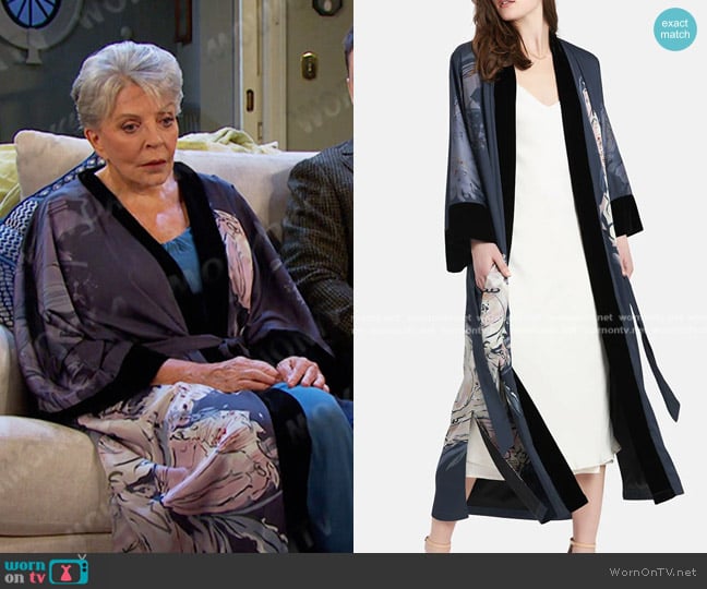 Kim + Ono Jia Long Kimono Wrap worn by Julie Olson Williams (Susan Seaforth Hayes) on Days of our Lives