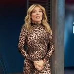 Kit’s leopard print long sleeve dress on Access Hollywood