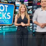 Kit’s navy gold button pants on Access Hollywood