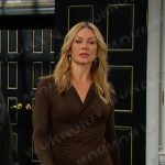 Kristen’s khaki brown ruched dress on Days of our Lives