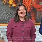 Kristina Cho’s pink knit shirt jacket on Today