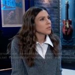 Kristina’s grey layered cardigan on General Hospital