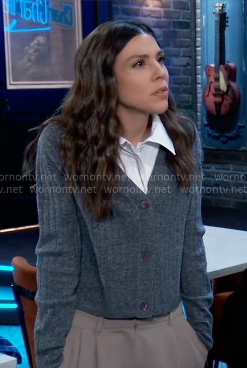 Kristina’s grey layered cardigan on General Hospital