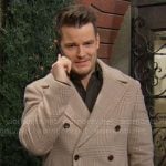 Kyle’s beige checked coat on The Young and the Restless